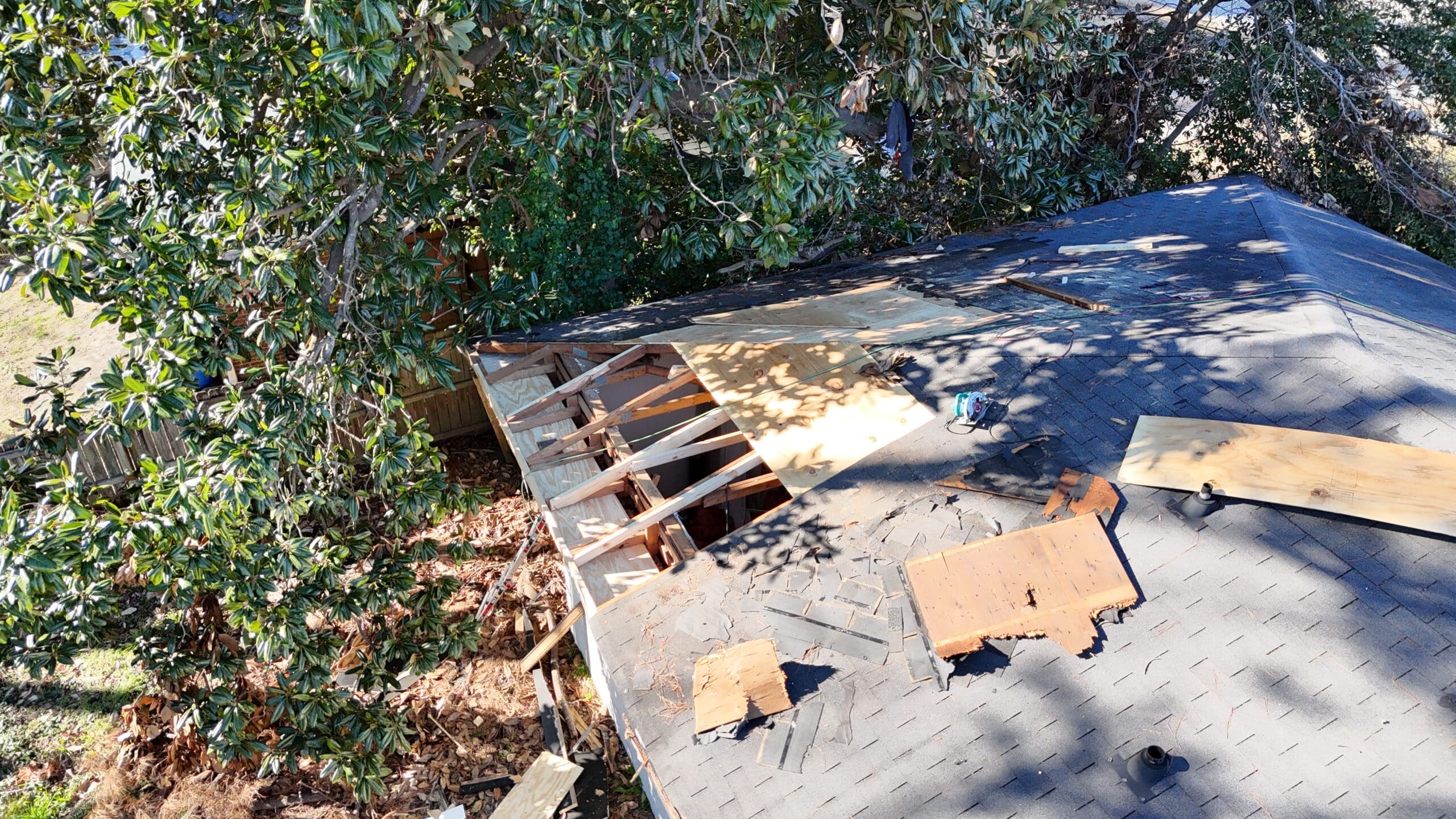 a roof of a house needing roof repair